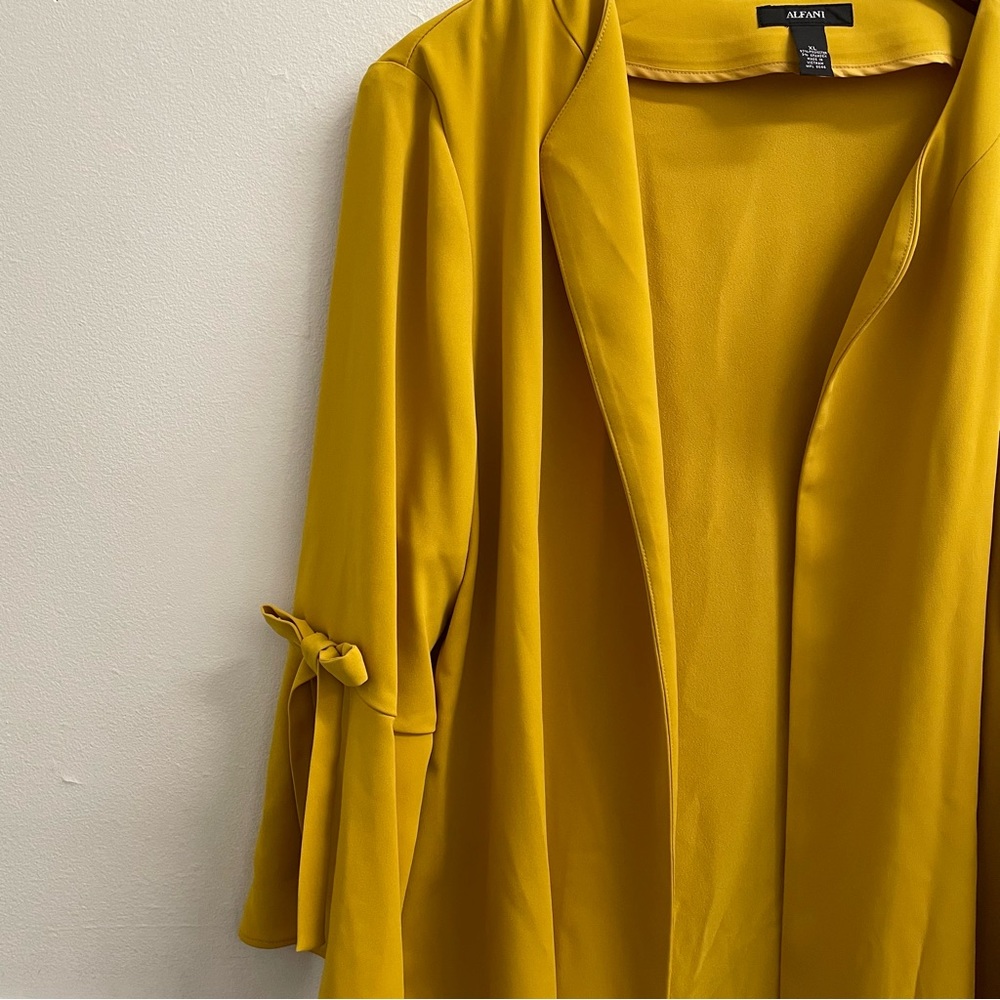 Alfani Yellow Blazer, Mustard Yellow Blazer, Open Front Cardigan